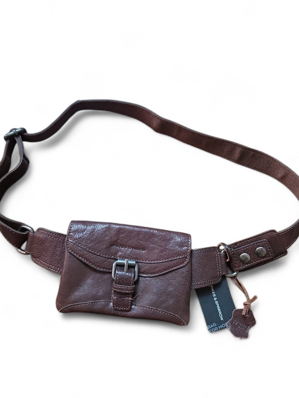 SPIKES & SPARROW | NWT Hands Free Brown Leather Missouri Hip Belt Crossbody Bag